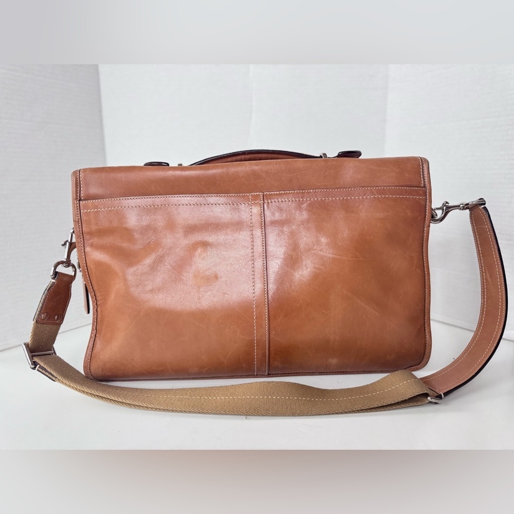 Vintage 90s Y2K COACH F70101 Tan Leather Briefcase Messenger Bag - Picture 4 of 16